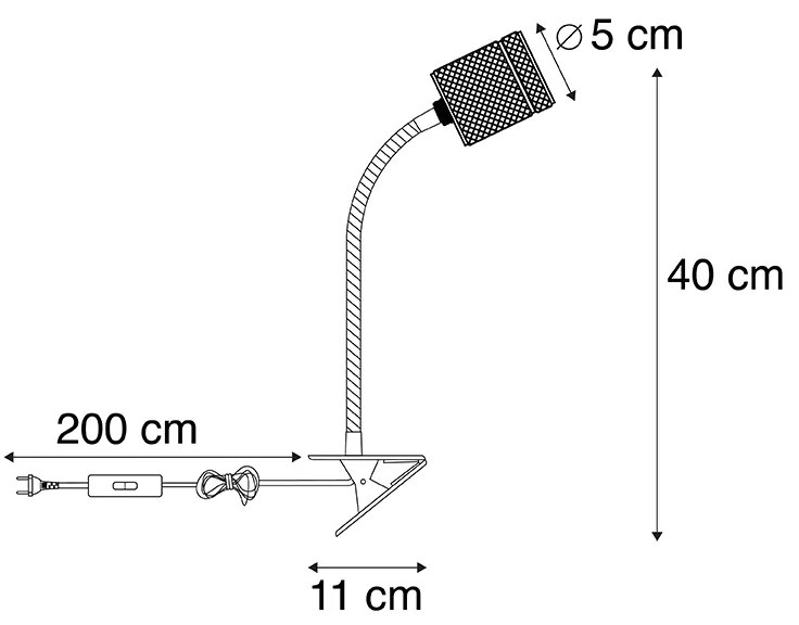 Moderne klemlamp zwart met flexarm - Cavalux Modern Minimalistisch E27 Binnenverlichting Lamp