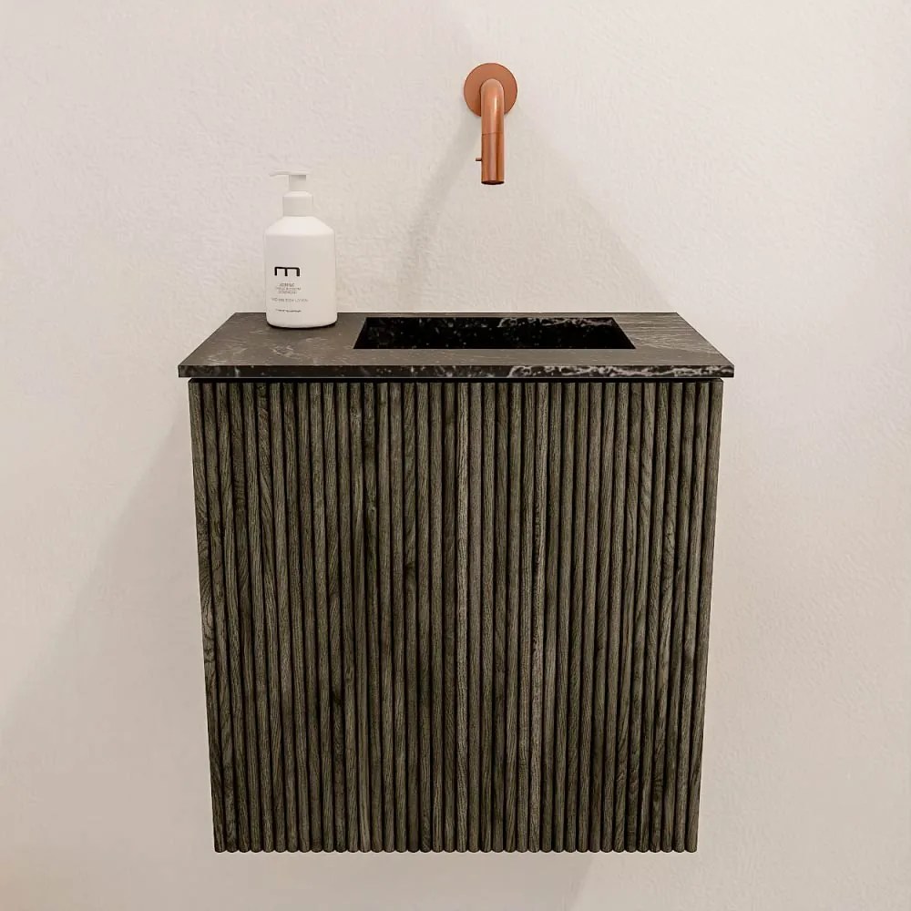 Mondiaz Joya DLux 40cm toiletmeubel shadow met wastafel faye rechts zonder kraangat lava