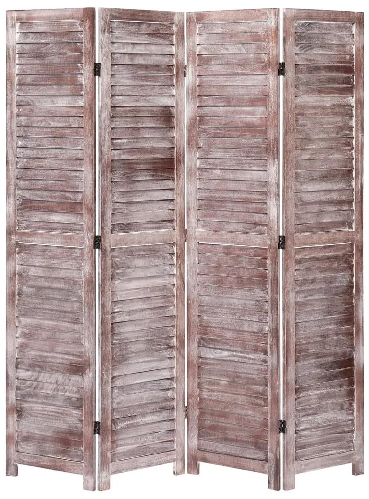 vidaXL Kamerscherm met 4 panelen 140x165 cm hout bruin