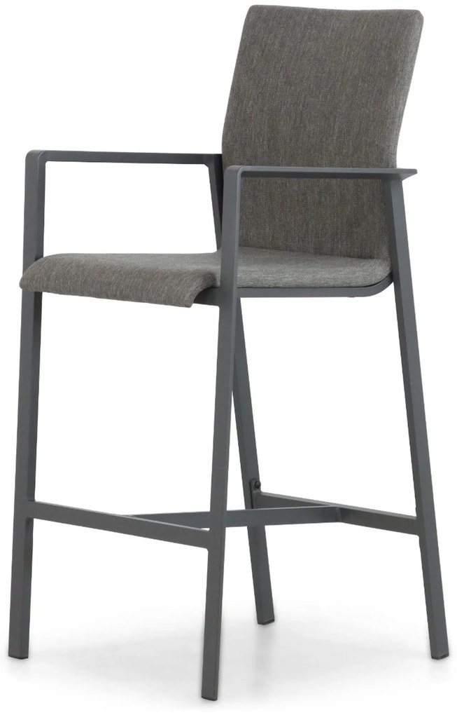 Barstoel Aluminium/textileen Grijs-antraciet Lifestyle Garden Furniture Rome