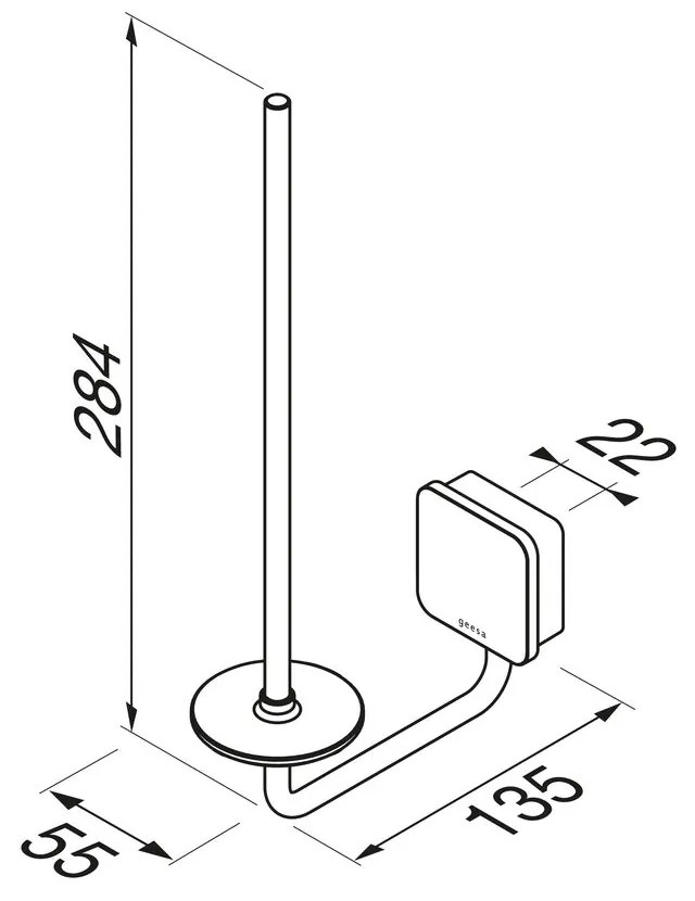 Geesa Topaz reserverolhouder zwart