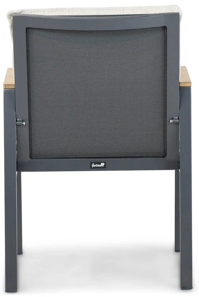 Tuinstoel Aluminium/teak Grijs-antraciet Hartman Lino