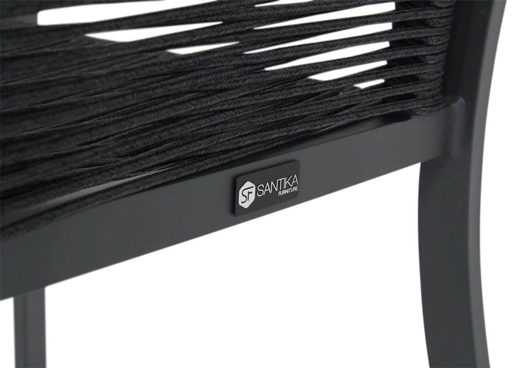 Tuinstoel stapelbaar Rope Grijs-antraciet Santika Annisa