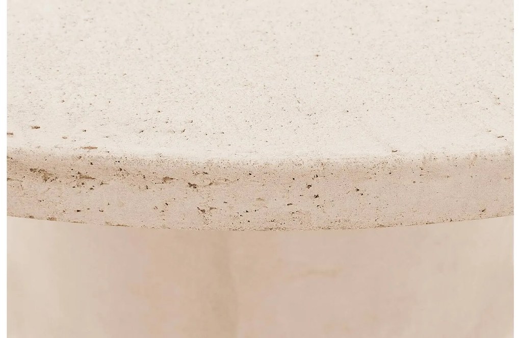 Goossens Salontafel Stone rond, beton beige, urban industrieel, 70 x 40 x 70 cm
