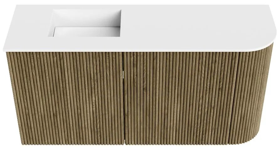 Mondiaz Joya 80cm toiletmeubel ronding rechts dusk met wastafel faye links 1 kraangat talc