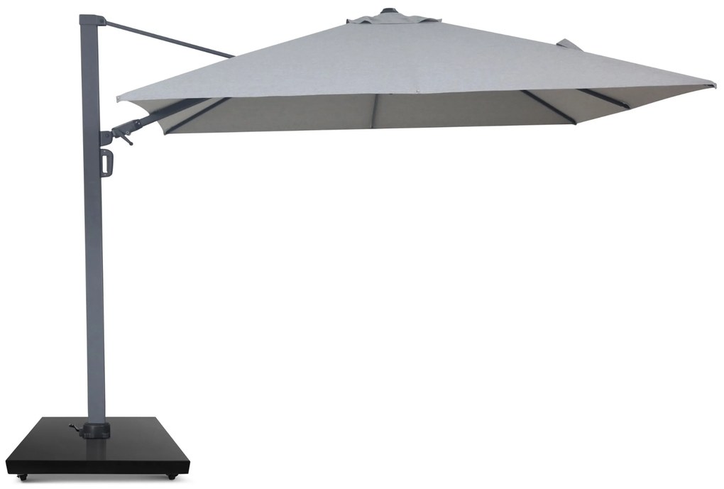 Zweefparasol  3x3m S2 Excellent (incl. voet + hoes) Grijs-antraciet Camello Luna