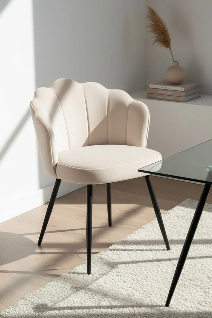 Blume Fluwelen Stoel Zwart Poten