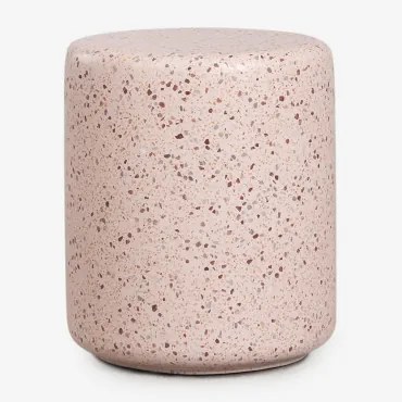 Pack Van 2 Nachtkastjes Ø35 Cm In Cement Elyndra Lichtroze Terrazzo - Sklum