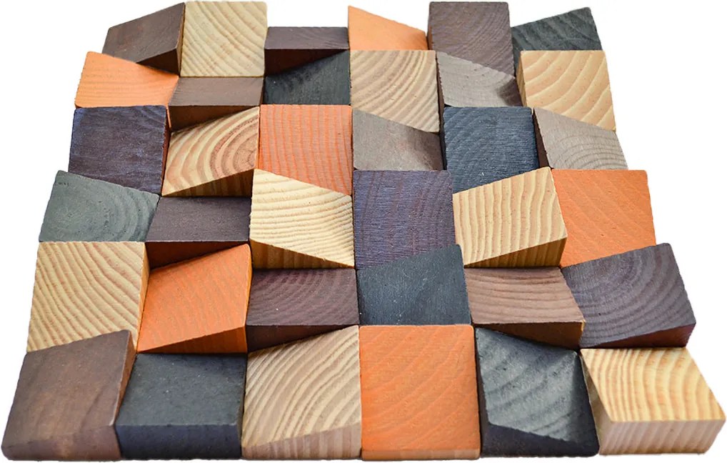 Houten Mozaïekpaneel | Bold Pine | 30×30 cm | Hout | Tegel