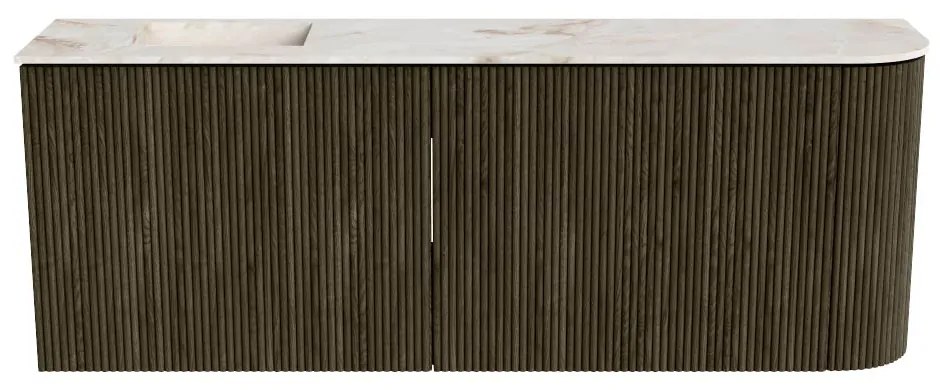 Mondiaz Joya DLux 110cm toiletmeubel ronding rechts shadow met wastafel faye links zonder kraangat frappe