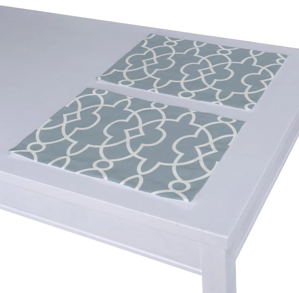 Dekoria Placemats 2 st., blauw-wit, 30 x 40 cm