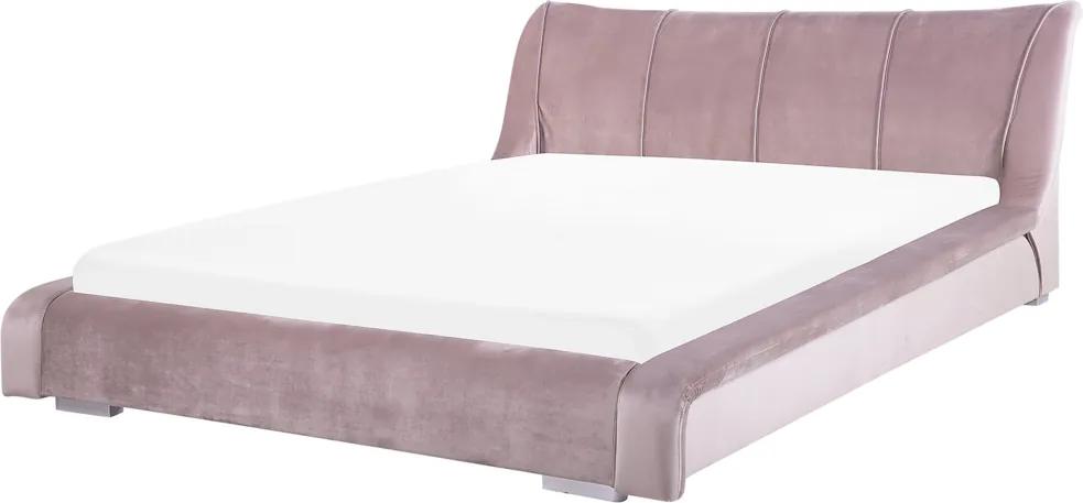 Bed fluweel roze 160 x 200 cm NANTES