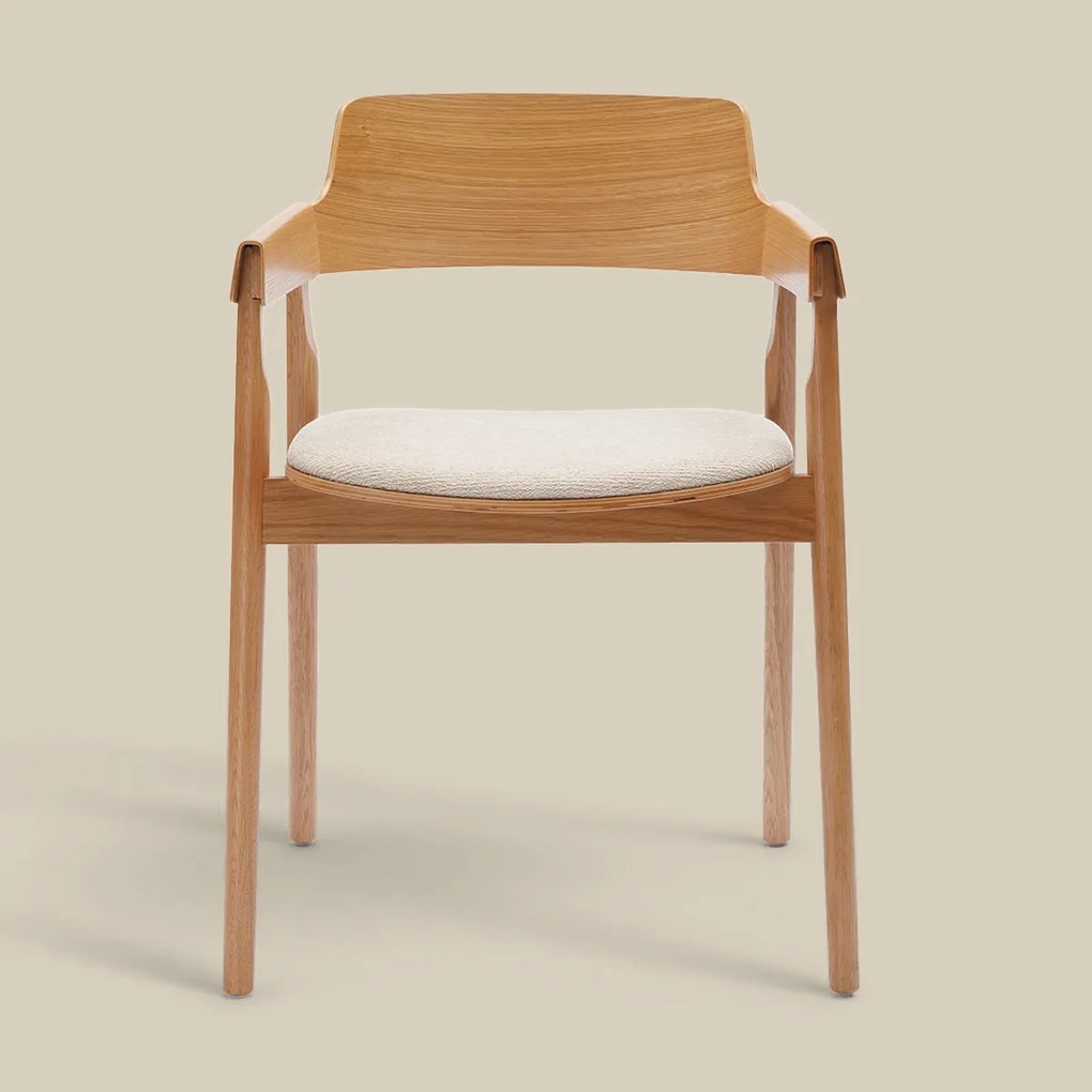 Plywood Eetkamerstoel Met Armleuningen