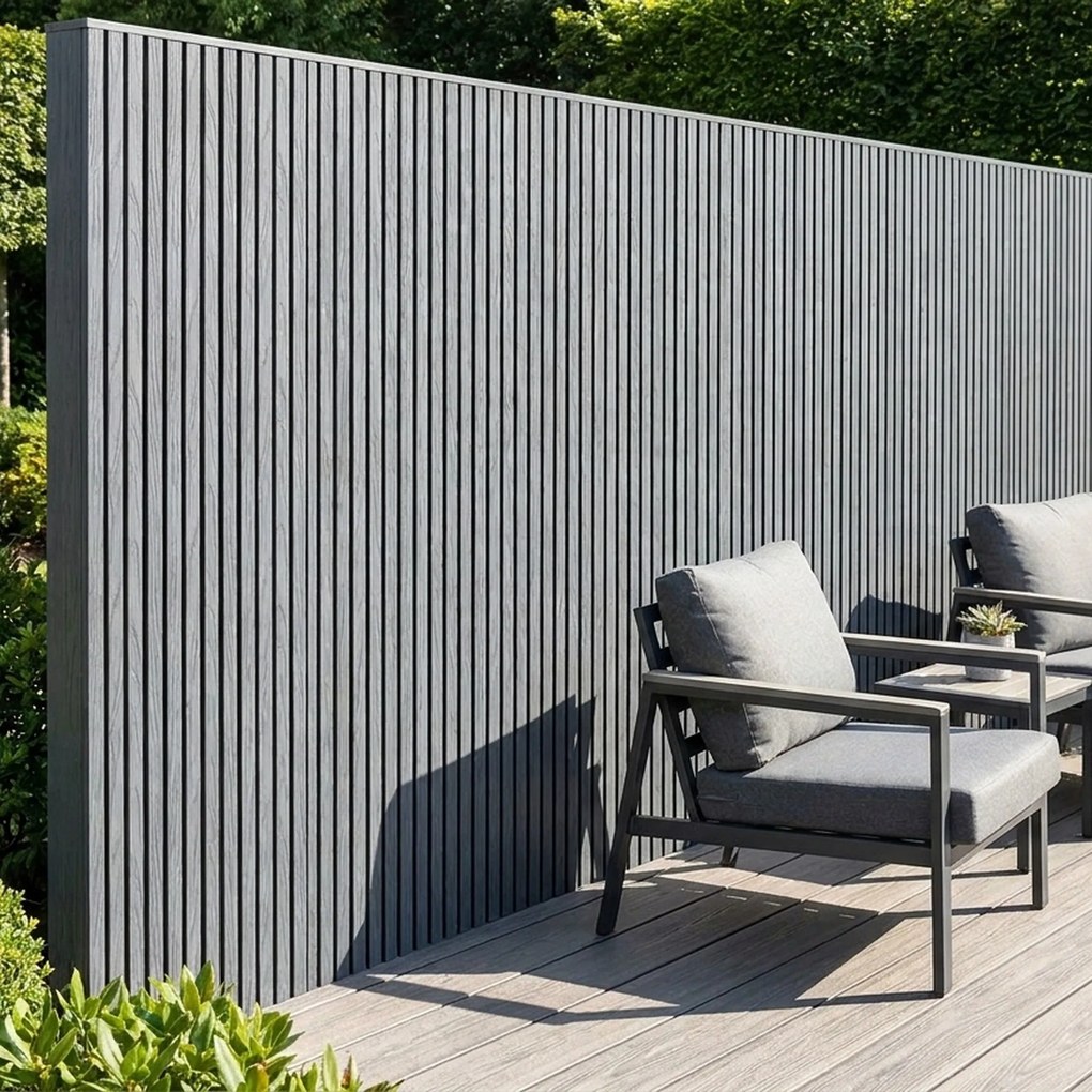 Buitenpanel Grijs 290cm | Gevelbekleding | Tuin | 3D Houtnerf