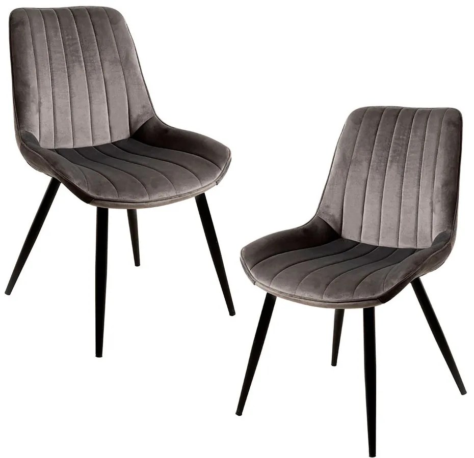 Set van 2 Lene Fluwelen Stoelen