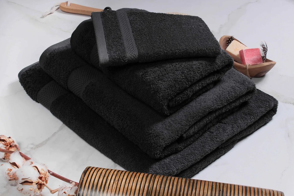 Handdoek Hotel Collectie - 70x140 - 3 stuks - zwart