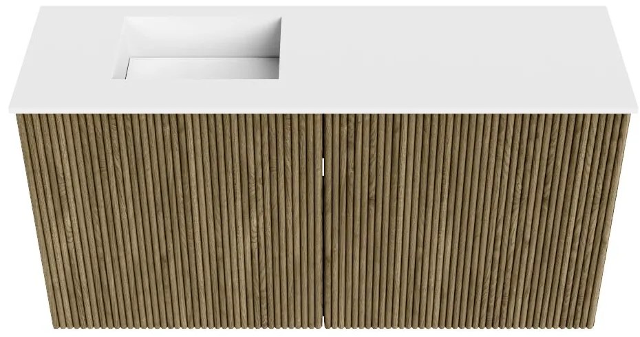 Mondiaz Joya 80cm toiletmeubel dusk met wastafel faye links 1 kraangat talc