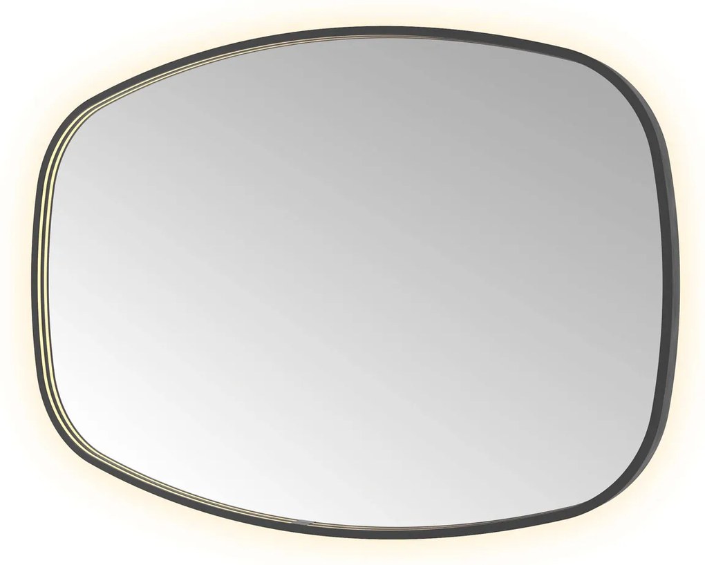 Hotbath &More Contour spiegel deens ovaal 80x120cm geborsteld zwart PVD