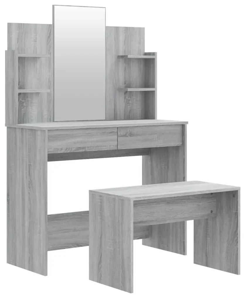 vidaXL Kaptafelset 96x40x142 cm grijs sonoma