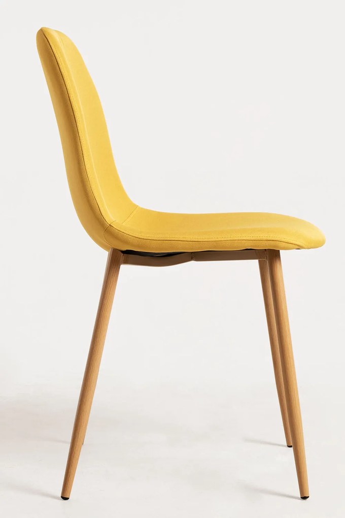 Set 4 Teok Stoffen Stoelen