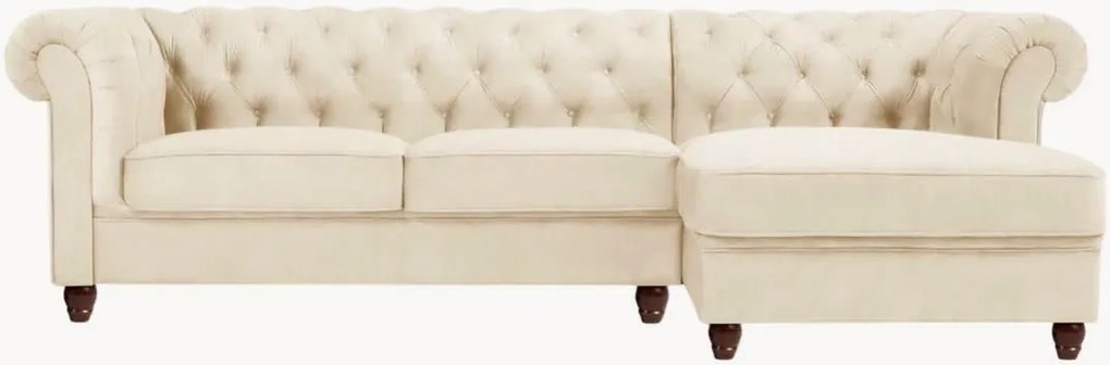 Fluwelen hoekbank Phoebe (4-zits)