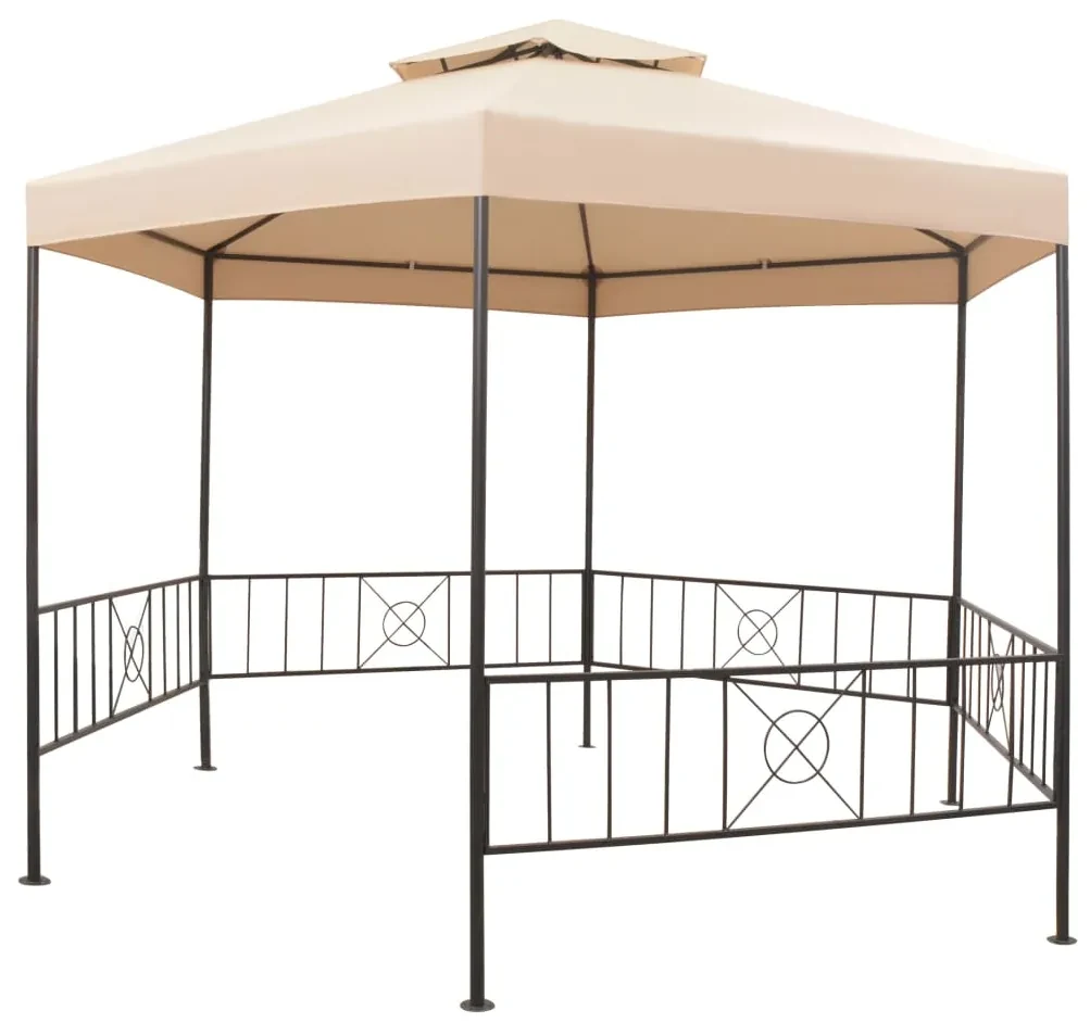 vidaXL Tuinprieel 323x265 cm hexagonaal beige