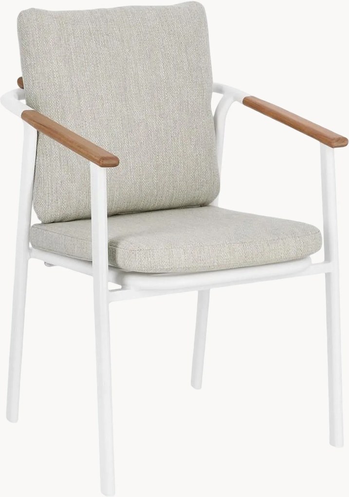 Stapelbare tuinstoelen Leonida met armleuning, 4-delig