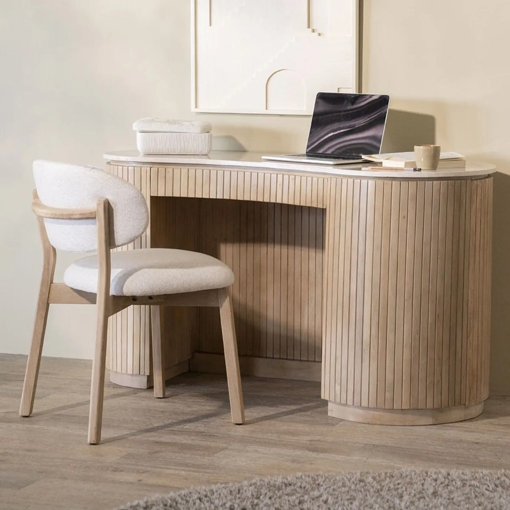 Luxe Eetkamerstoel Eiken Beige En Stof