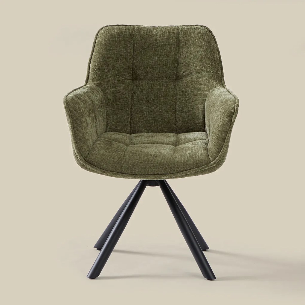 Groene Eetkamerstoel Met Stiksels