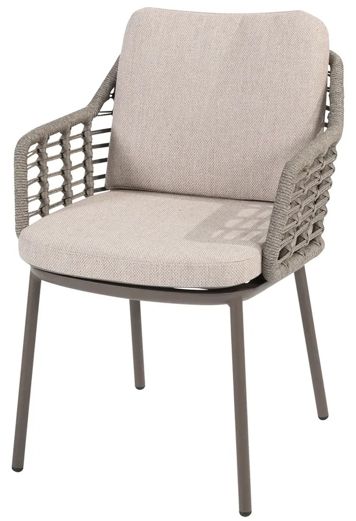 Taste by 4 Seasons Puglia tuinset terre met Sarah tafel met geprint keramisch blad Ø 120 cm Tuinset bruin weerbestendig