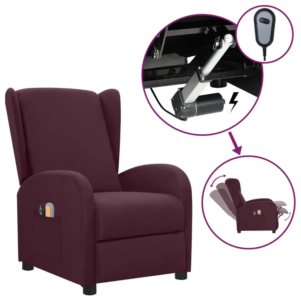 vidaXL Massagestoel elektrisch stof paars
