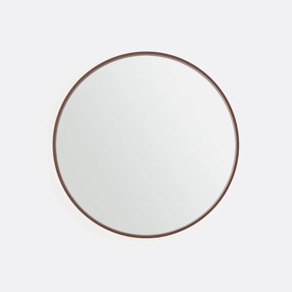 Ronde spiegel, fineer notenhoutØ80 cm, Alaria