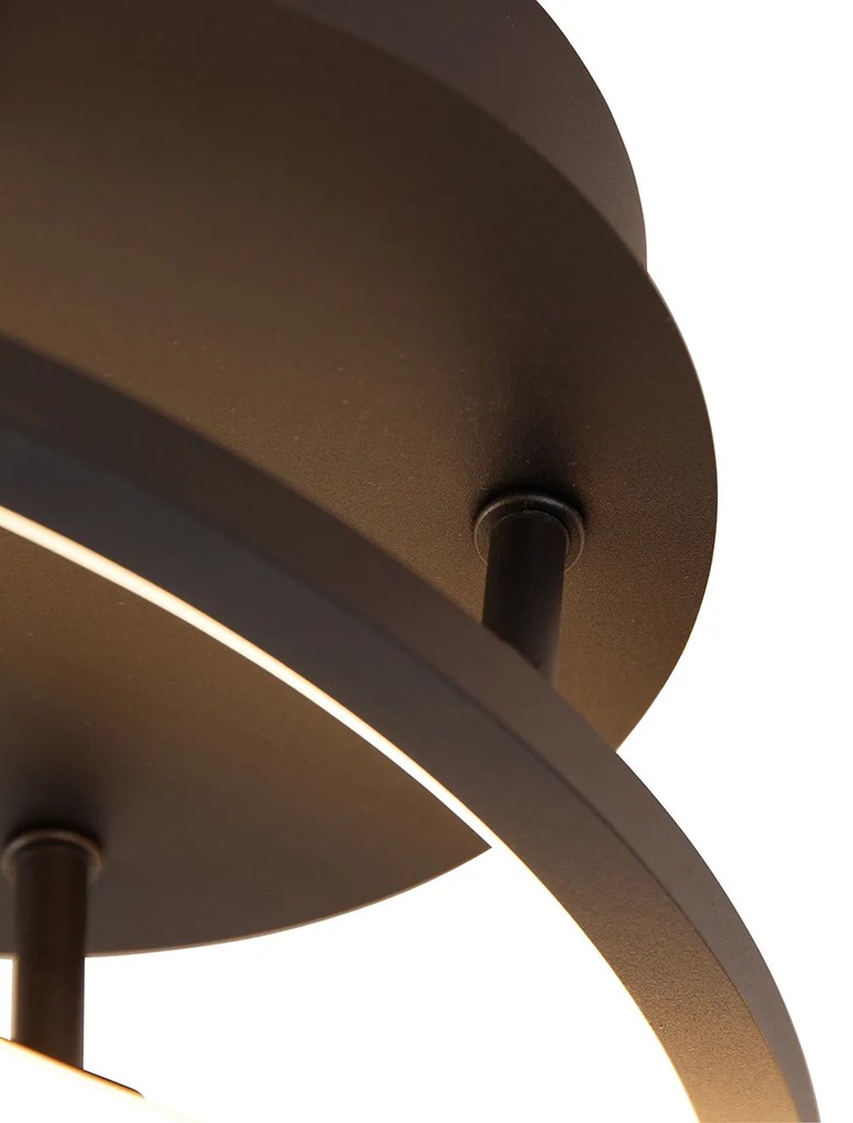 Plafondlamp zwart 78 cm incl. LED 3 staps dimbaar - Rowin Design rond Binnenverlichting Lamp