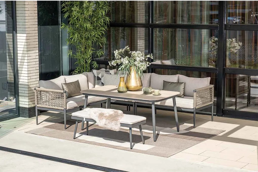 Garden Impressions Burela lounge dining set 5-delig links - taupe