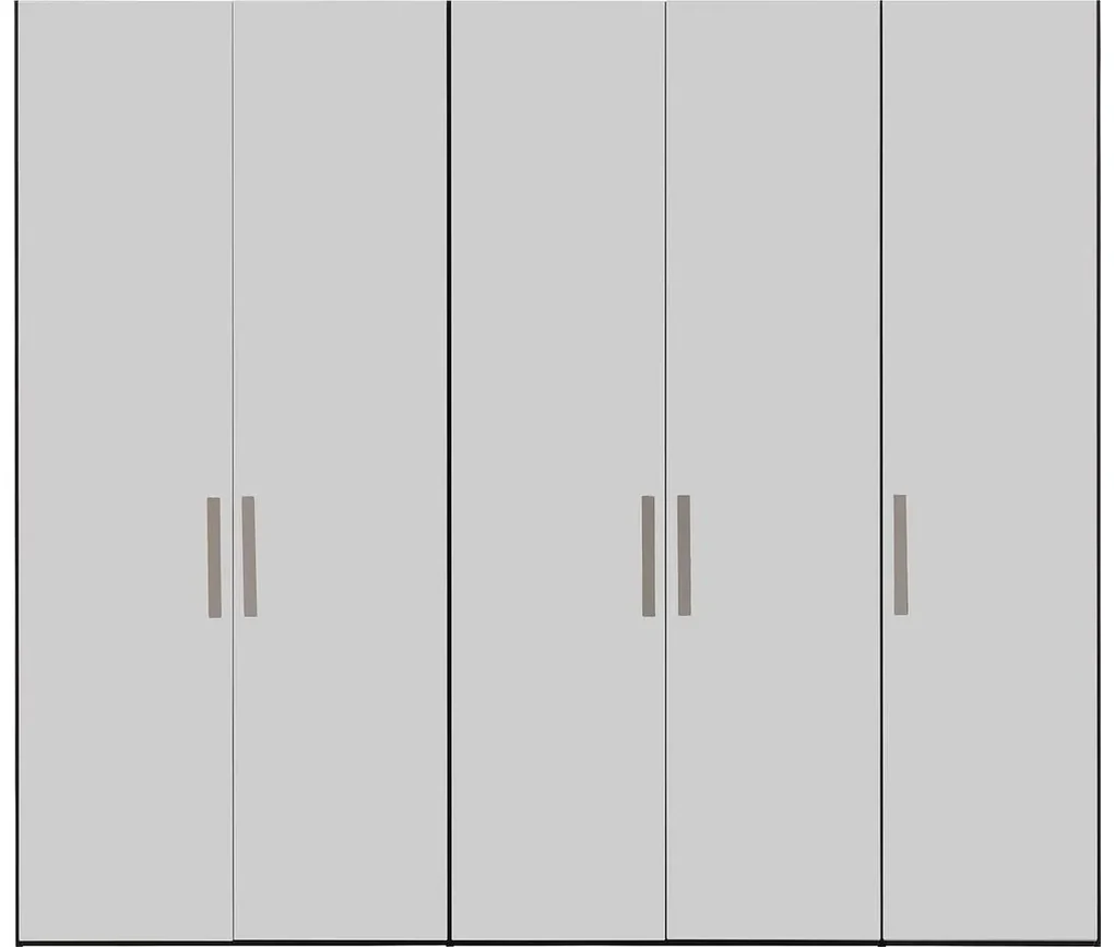 Goossens Kledingkast Easy Storage Ddk, Kledingkast 253 cm breed, 220 cm hoog, 5x glas draaideur