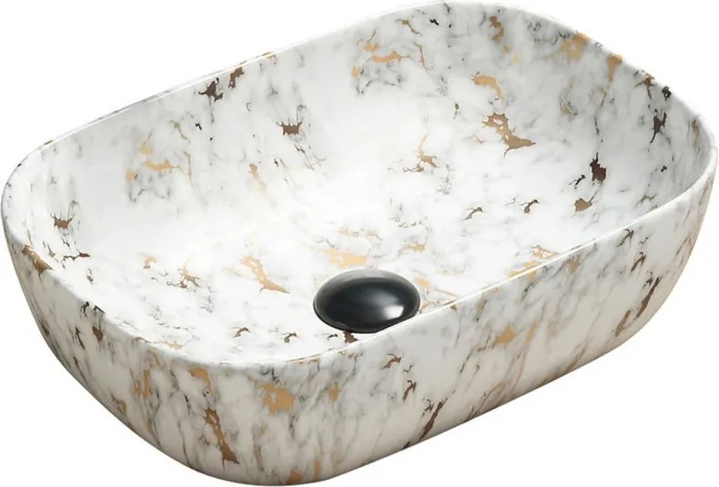 Mexen Rita opbouw wastafel 45 x 32 cm, witte steen - 21084595
