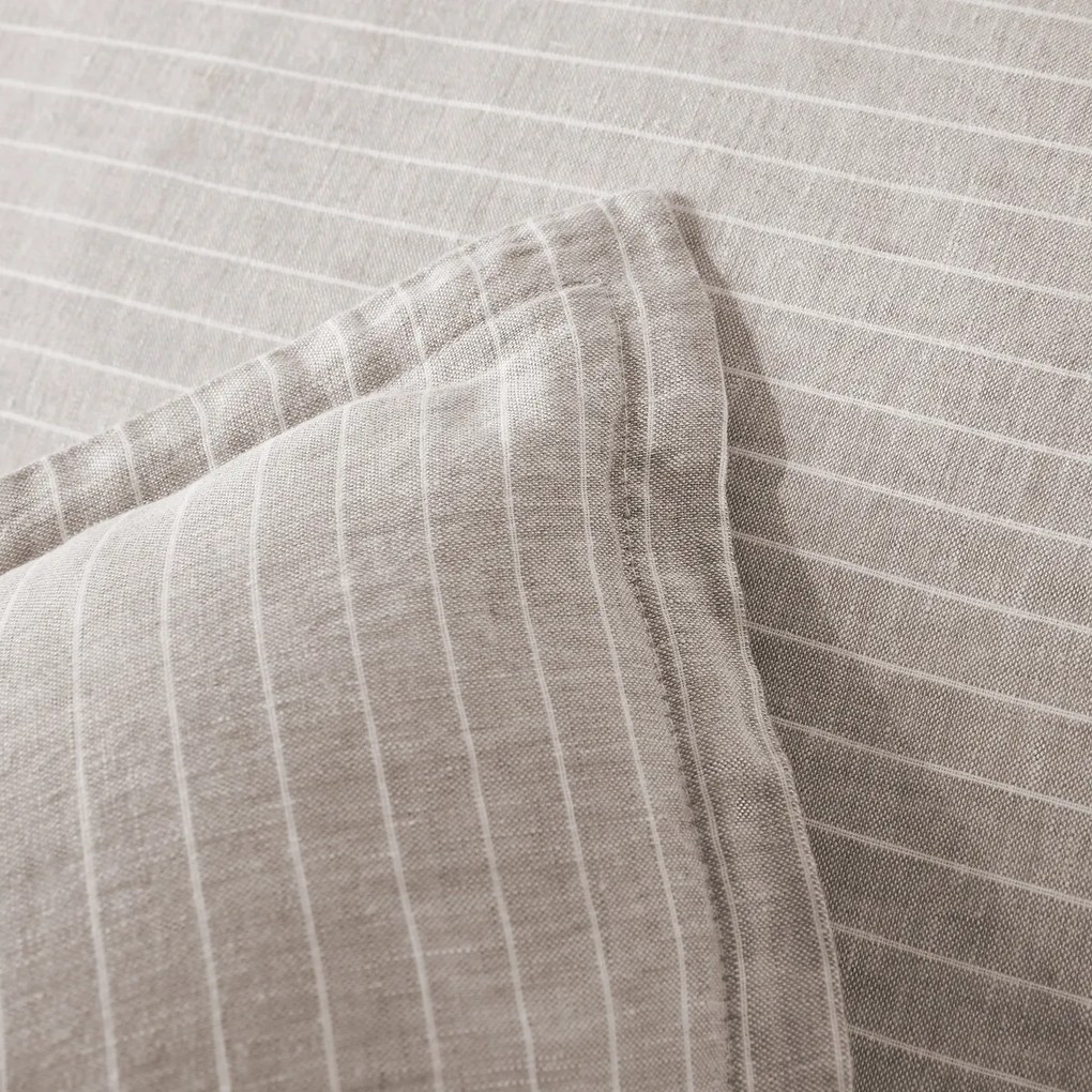 Kussensloop in gewassen linnen, gestreept, Linot