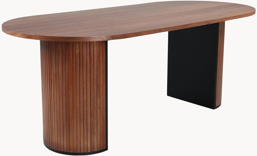 Ovale houten eettafel Bianca, 200 x 90 cm