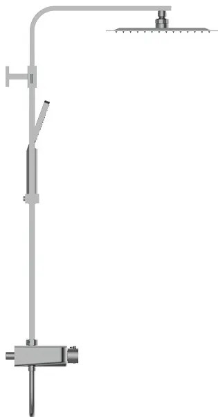 Schutte Ocean complete regendouche inclusief thermostaatkraan en planchet chroom/wit