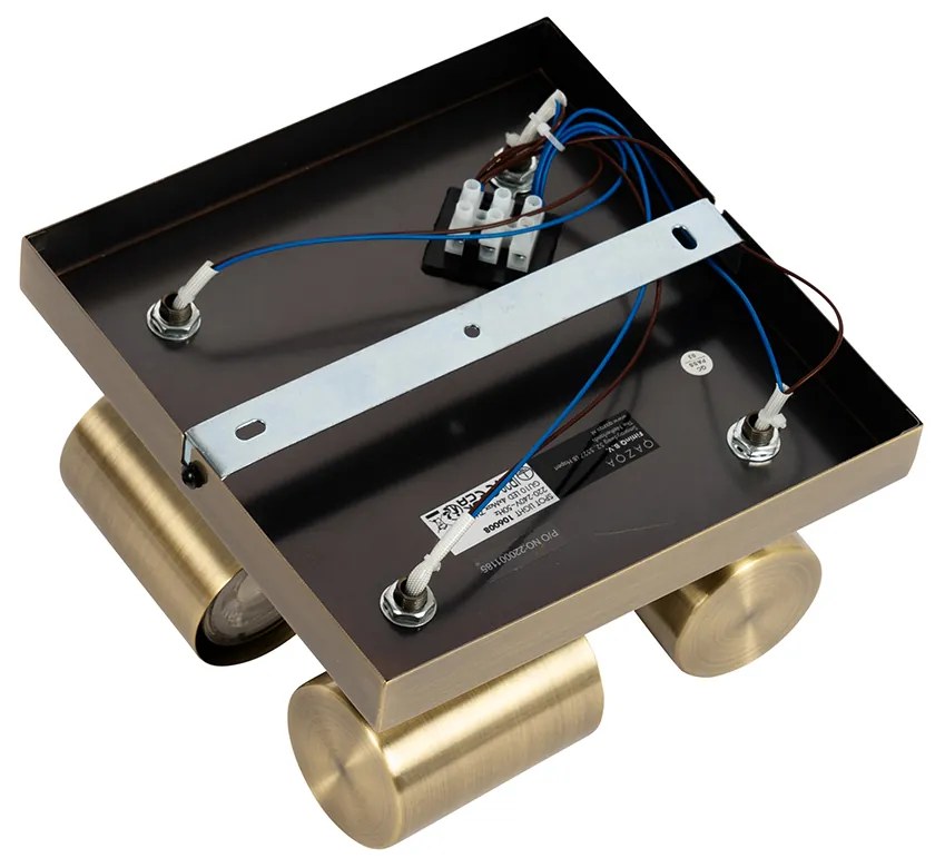 Moderne plafondlamp brons 4-lichts verstelbaar rechthoekig - Jeana