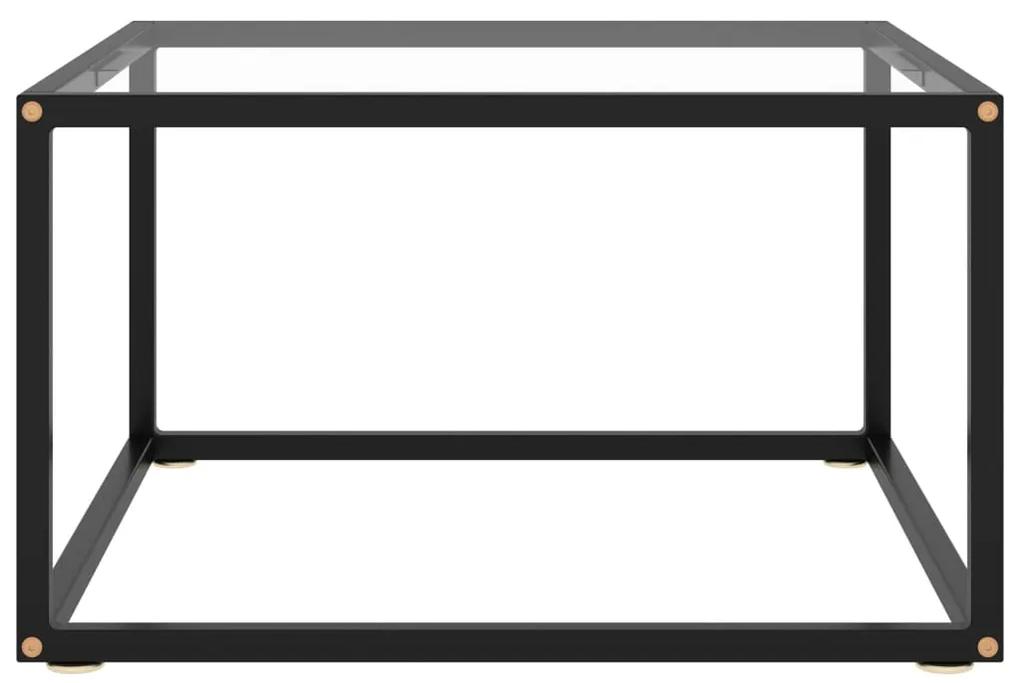 vidaXL Salontafel met gehard glas 60x60x35 cm zwart