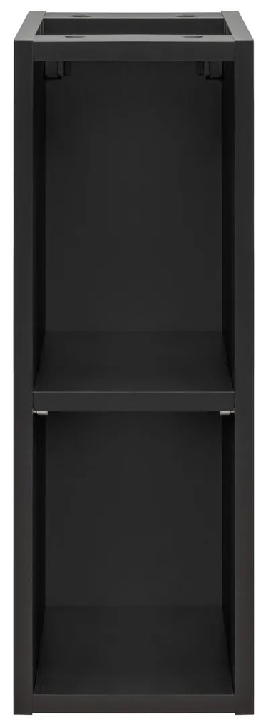 Comad Xilo Black Wotan FSC 80cm badkamermeubel met witte wastafel en kleine onderkast zwart/eiken