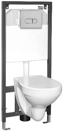 Kerra K-50 Slim toiletset met Sydney toilet, Rossa toiletzitting en Pacific drukplaat chroom