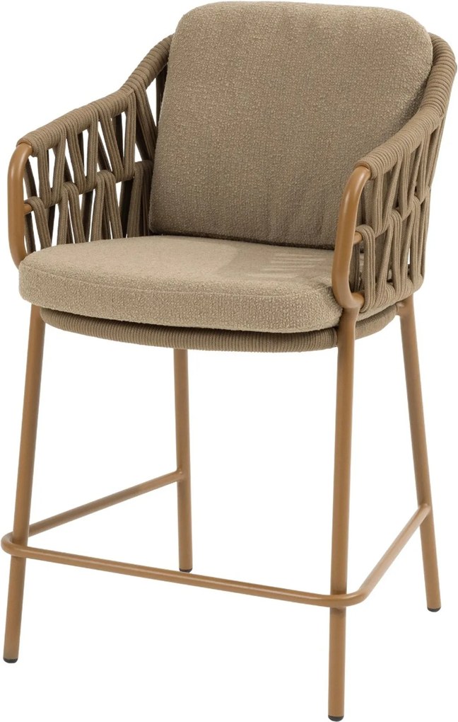 4 Seasons Outdoor Seasons Biarritz High Dining Chair Amber With Cushions (per ) Rope Taupe