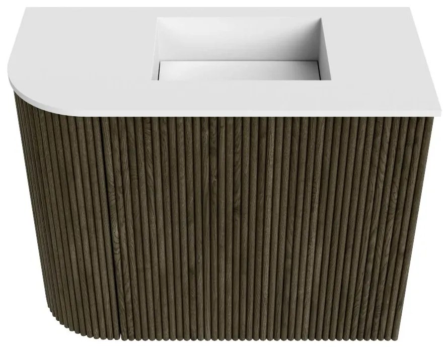 Mondiaz Joya 50cm toiletmeubel ronding links shadow met wastafel faye rechts 1 kraangat talc