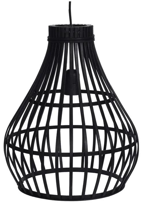 Hanglamp bamboe - zwart - ⌀ 32x39 cm