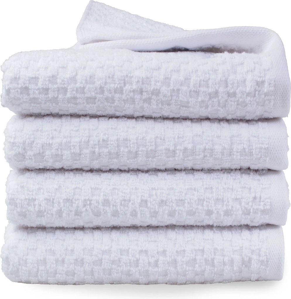 Handdoek Popcorn Collectie– 4 stuks – 50×100 – wit