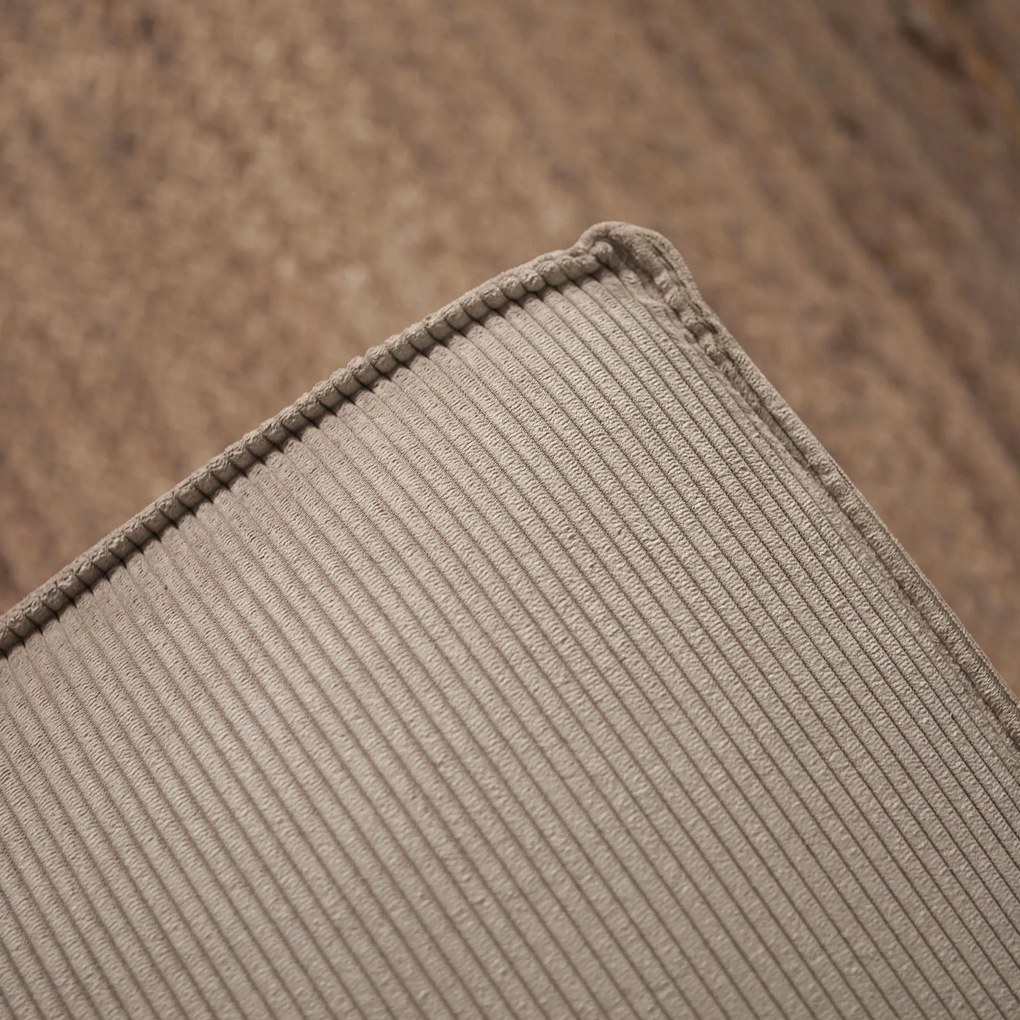 Beige Rib Bank Met Chaise Longue Links