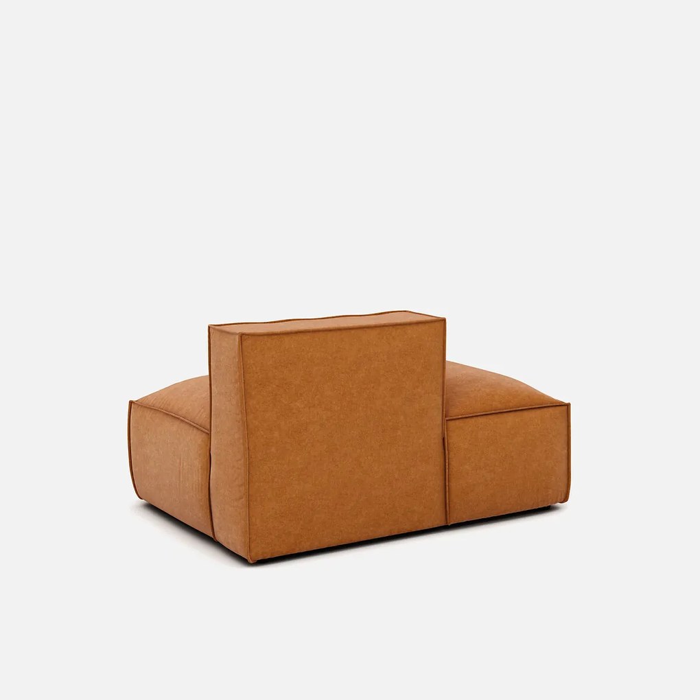 Loungebank element links voor modulaire bank, in fluweel met structuur, SEVEN