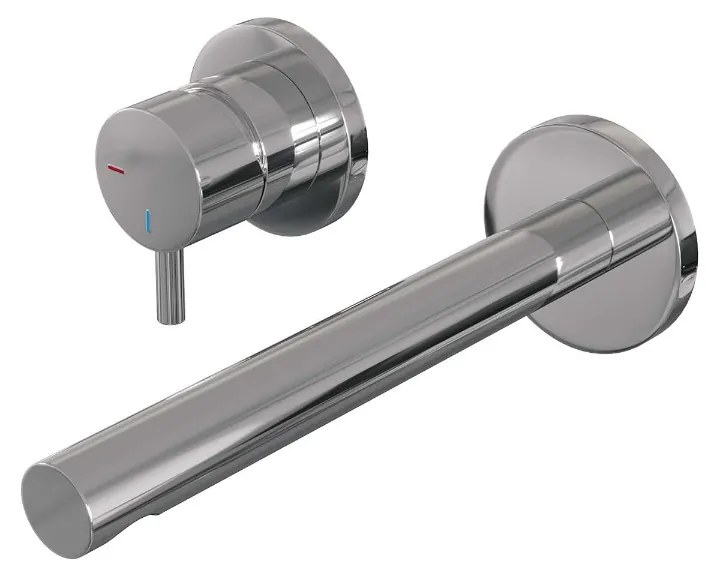 Brauer Chrome Edition ColdStart wastafelkraan inbouw rechte uitloop en rozetten model B2 chroom